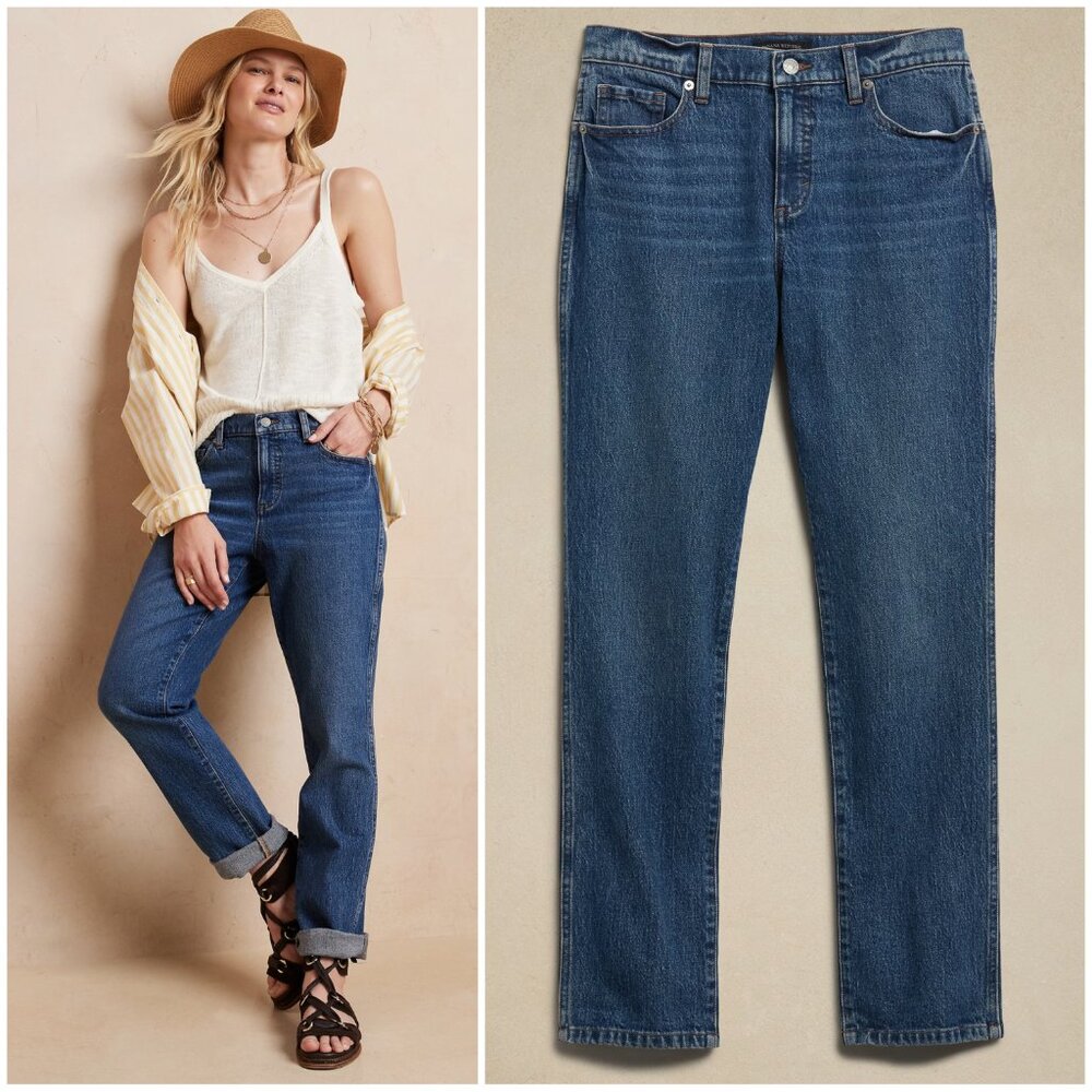 Banana Republic Slouch Jean Dark Wash size 28/6 Western Farmhouse Cowgirl Casual